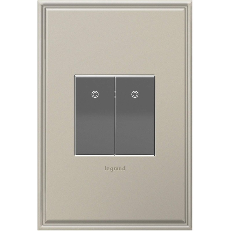 Adorne ASPD1531M4 Paddle Switch, Half-Size, 15A in Magnesium Finish
