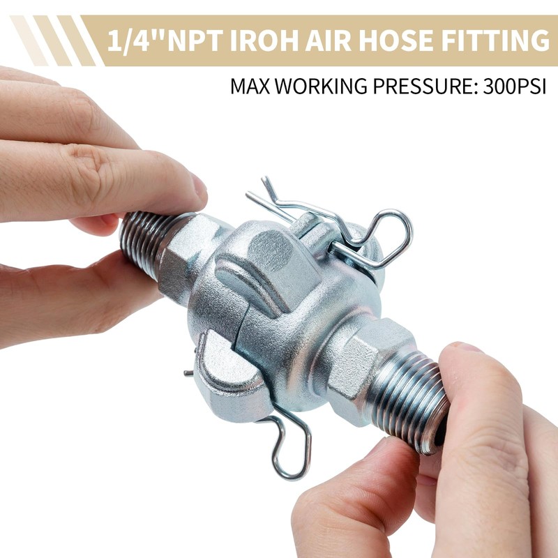 ChillWaves Iron Air Hose Fitting, 1/4" NPT Male 2 Lug