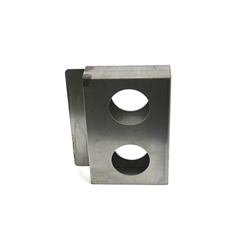 Gate Lockbox Double Hole Weldable Steel 6 7/8" x 4