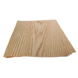 WoodPress® Real Red Oak Wood Veneer - Pack of 6 Sheets - A4 Size (APX. 21cm x 29cm) - Veneer for Marquetry, Model Making & Furniture Repair