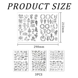 3 Sets of Water-Soluble Embroidery Templates, Flower Embroidery Model, Embroidery Stabilizer, DIY Hand-Knitted Accessories.