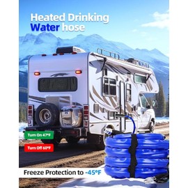 MIROZO RV Heated Water Hose for 25FT, -40 ℉ Freeze Protection Heated Drinking Water Hose Upgrade with Digital Display,Energy-Saving Thermostat,for RV,.Garden,Camper,Home(Blue)