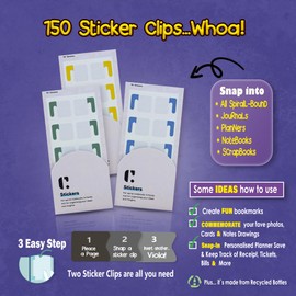 Clipmatic Stationary and Notebook Clip Sticker Accessories. Say Goodbye to Boring and Static Spiral Notebooks and Planner! Add Pages to Your 2025 Planner.