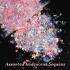 KIMOBER 50 Gram Mixed Craft Sequins and Spangles,Iridescent Pink Assorted