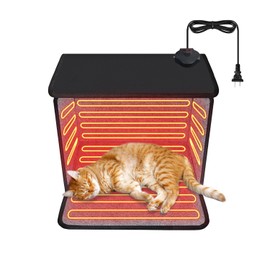 Heated Cat Bed, Adjustable Temperature Small Dog Cat Heating Mat, Indoor Cat Heating Pad