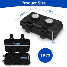 URAQT 1 PCS Under Car Magnetic Keychain, Hidden Replacement Key Box, Replacement Magnetic Key Box for Under Car, Waterproof Car Key Hidden Box, Strong Double Magnets, Black