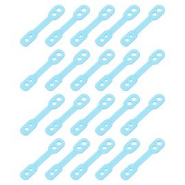 sourcing map 20Pcs Clothes Hanger Windproof Plastic Strip Hook, Anti-Slip Off Windproof Fixed Buckle, Anti-Drop Strips Hanger Fixation for Outdoor Indoor Blue