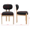 Modern Black Chenile Upholstered Solid Wood Dining Room Chair Set