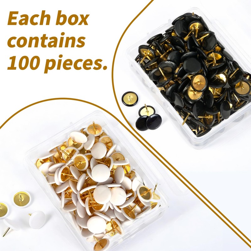 200 Pcs Drawing Pins, Round Head Push Pins Thumb Tacks