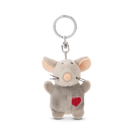NICI Key Ring Mouse with Heart 5 cm Grey Loyal Companion for Backpack or Bag, Key Holder for Small and Large | 62075