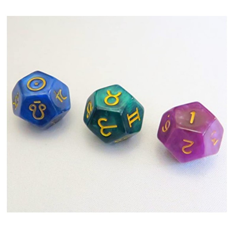 MMmall Astro Dice, Set of 3, Fortune Telling Games, Astrology,