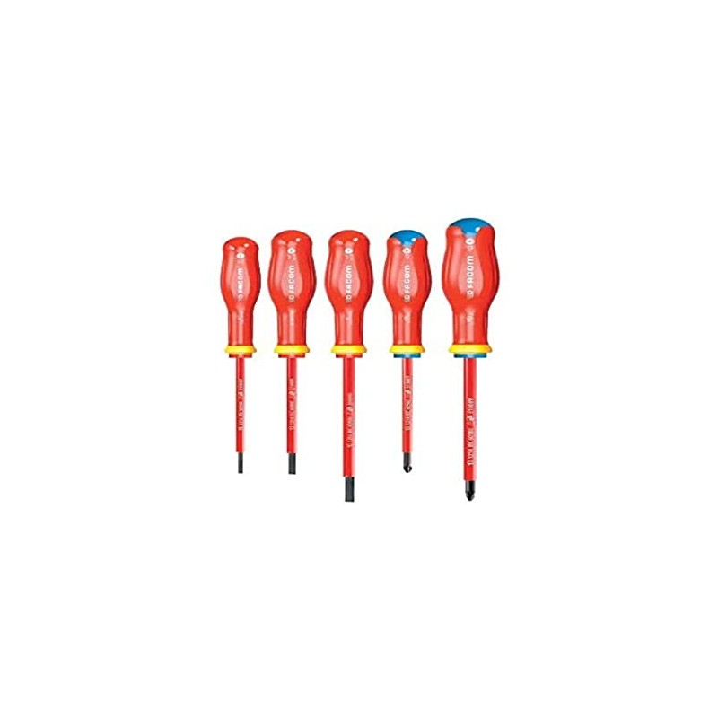 Facom ATP.J5VE Set of 5 PROTWIST® SCREWDRIVERS 1000 Volts insulated