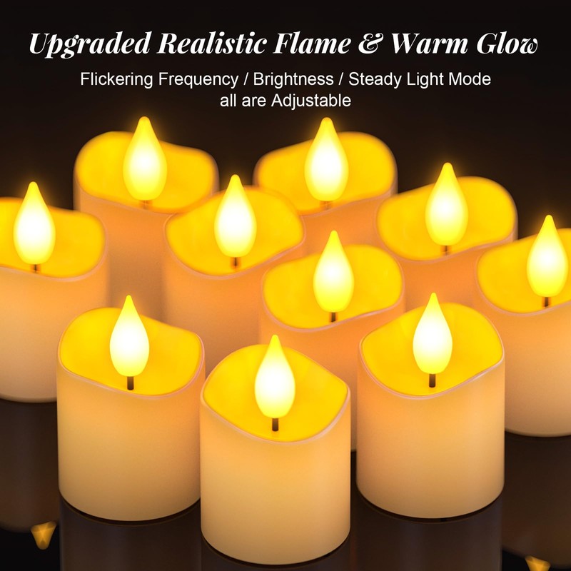 PChero Rechargeable Flameless Candles with Remote Timer & Charging Base,
