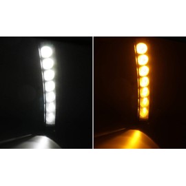 iJDMTOY Clear Lens Switchback LED Daytime Running Lights Compatible With 03-05 Nissan 350z (Pre-LCI), Direct Fit Dual Color Front Bumper Reflector Replacement Powered by 7 LED Chips Each Lamp