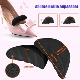 4 pairs of shoe insoles for too large shoes, shoe filler, shoe filler for too large shoes, suitable for different shoe types such as high heels, boots, sports shoes, etc