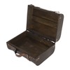 Retro Wooden Suitcase Home Party Artificial Leather Jewelry Necklace Storage