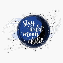 Stay Wild Moon Child - Paper Heart Design Sticker Bumper Sticker Vinyl Decal 5"