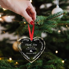 Thank You Gifts for Mom, Wife, or Loved Ones - 'Thank You for Giving Me This Beautiful World' - Elegant Hanging Ornaments Crystal Gift for Mother’s Day, Anniversary, Birthday, or Christmas