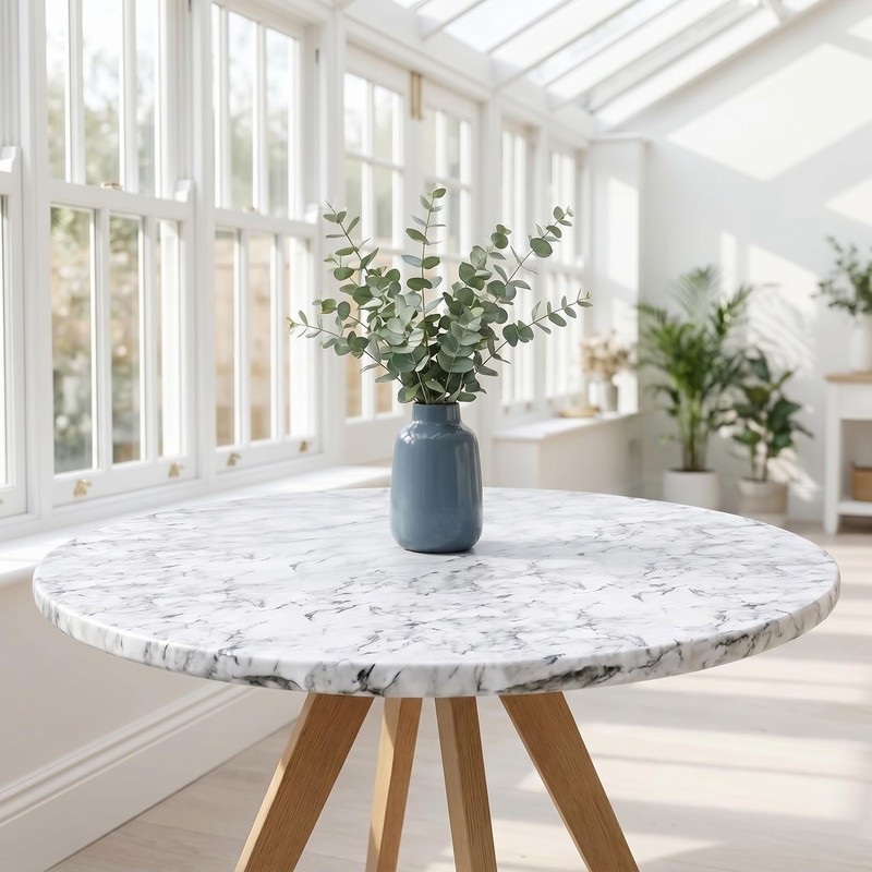 Waterproof Round Tablecloth, Round Fitted Tablecloth with Elastic