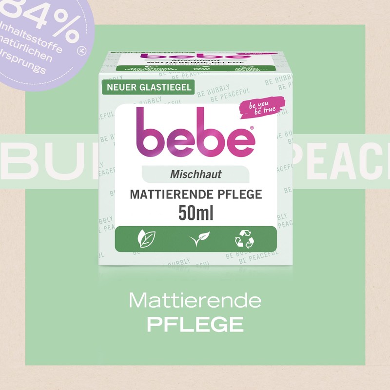 bebe Matte Care (50 ml), Matte Face Cream for Combination