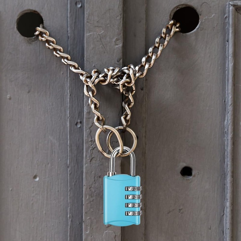 mizikuu Pack of 6 Padlock Combination Lock, 4 Digit Lock