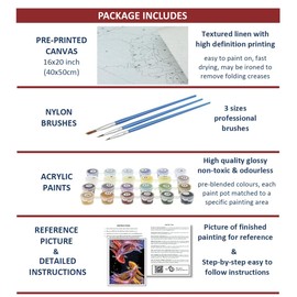 CRAFTiDA Paint by Numbers for Adults Painting by Numbers Kits Crafts for Adults Acrylic Oil Painting Kit Pre-Printed Canvas (Two Goldfish)