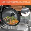 Vinchef Nonstick Skillet with Lid, 11In/5Qt Aluminum Deep Frying/Saute Pan