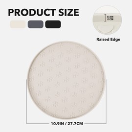 Silicone Pet Food Mat - Waterproof Dog Food Bowl Mat Cat Feeding Mat Thicker Pet Placemat Eating Mat with High Lip to Prevent Spills, Dog Cat Water Bowl Mat for Messy Drinkers to Protect Floors, Beige