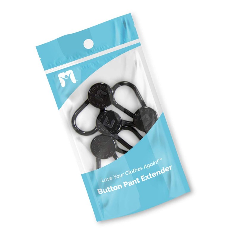 5-Pack Non-Flex Sturdy Plastic Button Pant Extender - Extra 1"