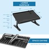 LAPGEAR Easy Tilt Leather Laptop Bed Desk with Adjustable Legs,