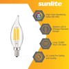 Sunlite 41354-SU LED Filament Chandelier Light Bulb with Flame Tip,