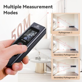 Laser Rangefinder, NOYAFA Silent Laser Rangefinder, Unit Switching M/in/Ft, Backlit LCD Display, Distance Measurement, Pythagorean, Area and Volume (Mini 50M)