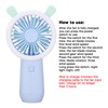 Mini Handheld Fan 3 Levels Adjustable USB Rechargeable Cute Rabbit