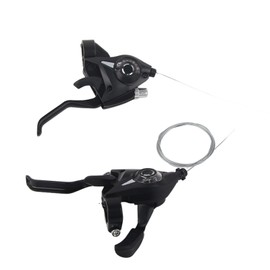 1 Pair EF51 24 Speed Bicycle Brake Lever Shifter Aluminum Alloy Mountain Bike Mountain Bike Left Right Brake Lever Set Black