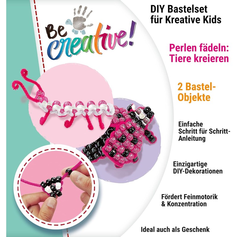 Ravensburger BeCreative 25539 Perlentier Marienkäfer, DIY für Kinder ab 6