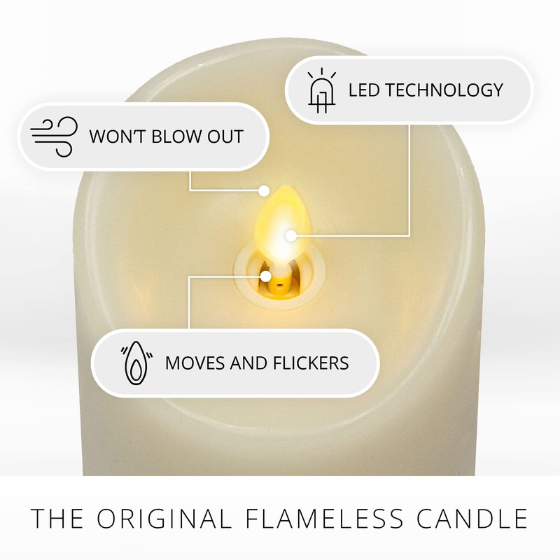 Luminara Scalloped Edge Flameless LED Candle - Ivory 3.5" x