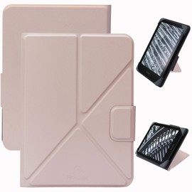 FineGear Universal Case for 7 Inch Kindle Colorsoft Signature Edition 2024/7 Inch Paperwhite 2024/6.8 Inch Paperwhite 2021, Smooth and Soft PU Leather - Pink