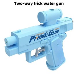 Summer Creative Double-Sided Reverse Water Gun Prank Tactical Dual-Spray Mini Water Gun Funny Toy:_Blue--Tricky Double-Sided Water Gun