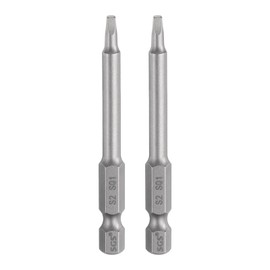 HARFINGTON 2pcs Square Screwdriver Bit SQ1 1/4" Hex Shank 65mm/2.6" Length Magnetic 4 Point Hex Bits S2 Steel Industrial Grade Electric Screw Driver Bit 5mm Rod