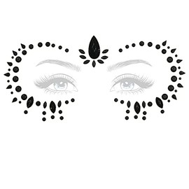 Rave Pasties - Face Crystal Jewels Body Gems for Festivals (FJ5 Black Dots)