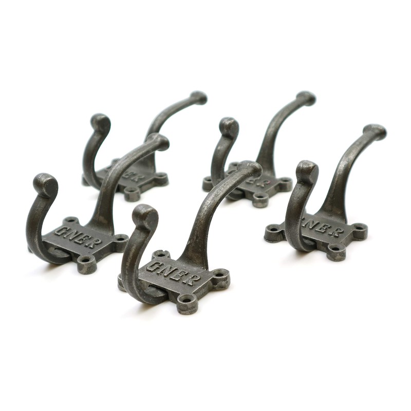 Coat Hook Double GNER 2 Part Cast Antique Iron 125mm