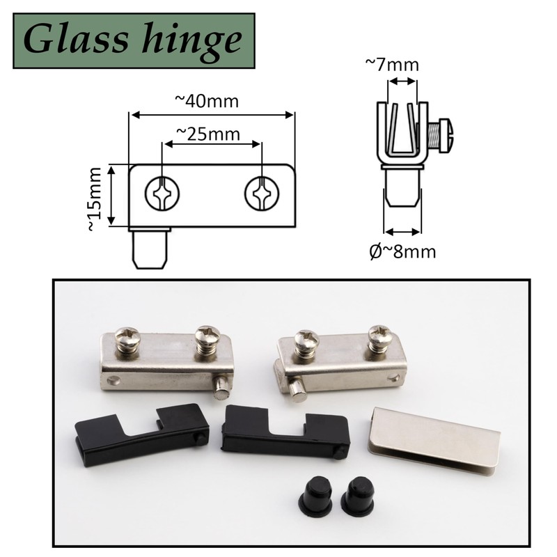 AERZETIX - C41059-2 pairs of hinged hinges for glass doors