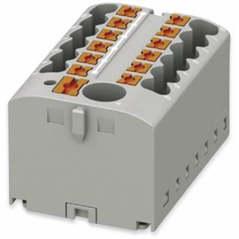 Phoenix Contact PTFIX 6/12X2.5 GY Distribution Block, Base Terminal with Input, 450V, 24A, Number of Connectors: 13, Cross Section 0.14mm²-4mm², AWG 26-12, Width 41mm, Height 21.7mm, Grey, Pack of 8