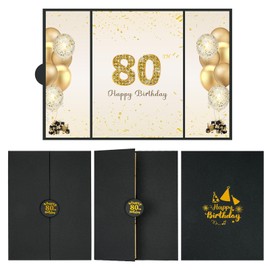 LDFDRT 80th Birthday Party Decorations Signature Guest Book Big Birthday Card Party Guest Book Signature Book Guestbook 80 Years Old Birthday Gifts Signing Card Board