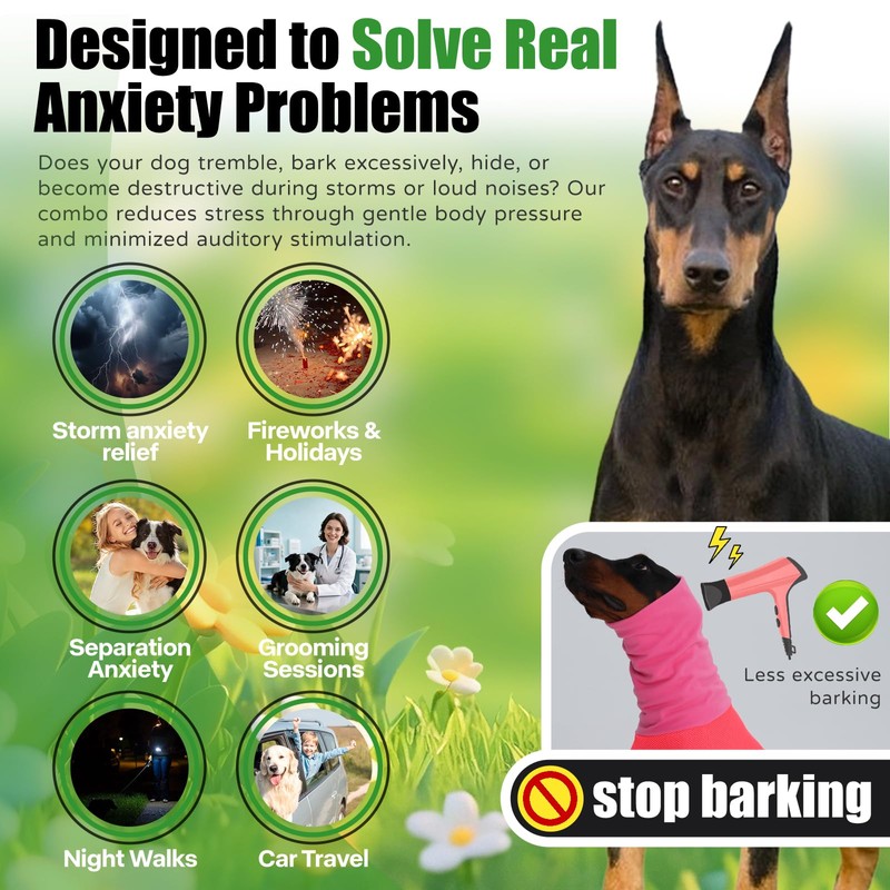 Spajoy Dog Anxiety Vest with Hood, Soft Thunder Jacket for