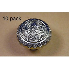 Texas State Seal KNOB SN Western Cabinet Hardware Drawer PULLS Star KNOBS (10)