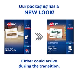 Avery Printable Note Cards, 4.25" x 5.5", Inkjet Printable, 60 Blank Cards and Envelopes (8315)