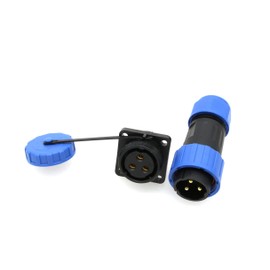 HangTon TY20 3 Pin 25A Panel Mount Cable Plug, Male Female Socket, Waterproof Screw Wiring Quick-Disconnect for Power Outdoor Device