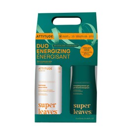 ATTITUDE Body Wash and Hand Soap Set, EWG Verified, Vegan Energizing Duo, Dermatologically Tested Shower Gel and Personal Care Products, Orange Leaves, 16 Fl Oz each