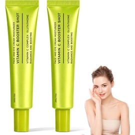 2PC Vitamina C con Glutatión y Vitamina E, Sérum Facial Brillo y Antiarrugas, Tratamiento Unifica el Tono, Suaviza la Piel, Vitamin C Booster Shot, Uso Diario